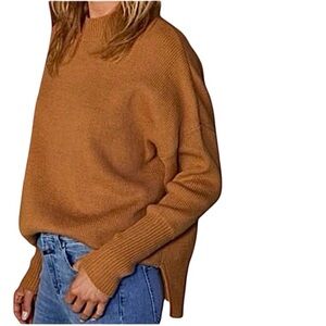 🦌EUC🦌 Calm x Collective Oversize Ribbed High-Low Sweater in Caramel, Size XL